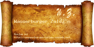 Wasserburger Zalán névjegykártya